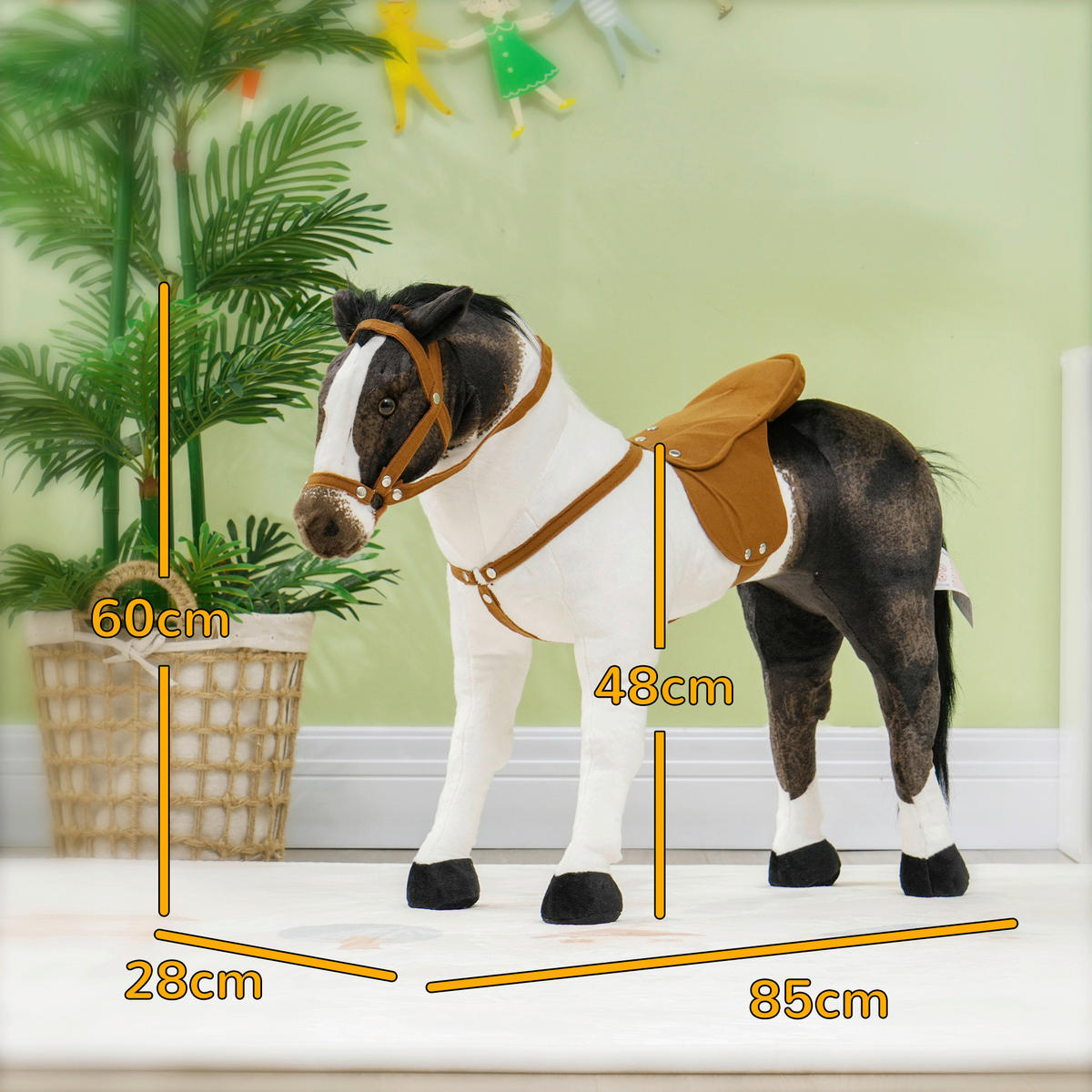AIYAPLAY Spiel-Reitpferd B/H/L: ca. 28x60x85 cm Spiel-Reitpferd - braun (85,00/28,00/60,00cm) - AIYAPLAY