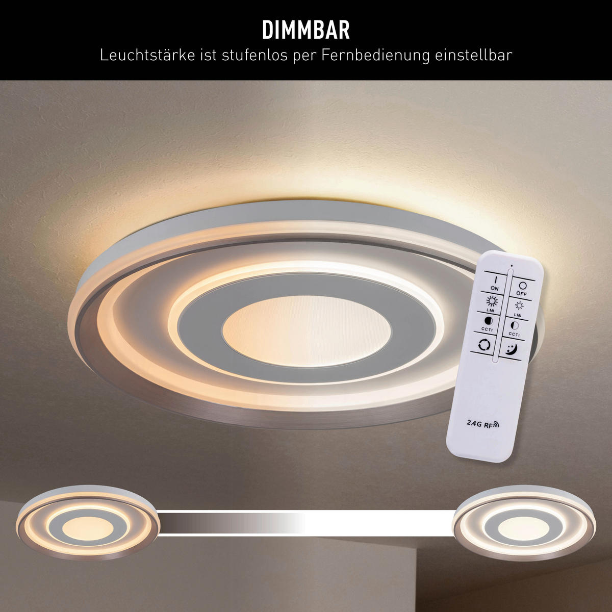 Näve Leuchten LED-Deckenleuchte weiß Kunststoff Metall B/H/T/D: ca. 50x7,5x50x50 cm DOIRA - weiß (50,00/7,50/50,00cm) - Näve Leuchten