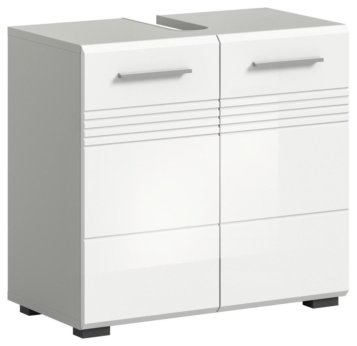 Waschbeckenunterschrank Copa hellgrau weiß Hochglanz B/H/T: ca. 60x56x32 cm Copa - hellgrau/weiß (60,00/56,00/32,00cm) - xonox.home