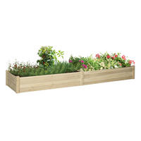Outsunny Gartenbeet mit 2 Blumenkasten B/H/L: ca. 61,5x27x244 cm Gartenbeet_mit_2Blumenkasten - natur (244,00/61,50/27,00cm) - Outsunny
