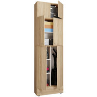 Putzschrank Lona Eiche Sonoma Nachbildung weiß B/H/T: ca. 70x240x39 cm Lona - Eiche/weiß (70,00/240,00/39,00cm) - VCM Möbel