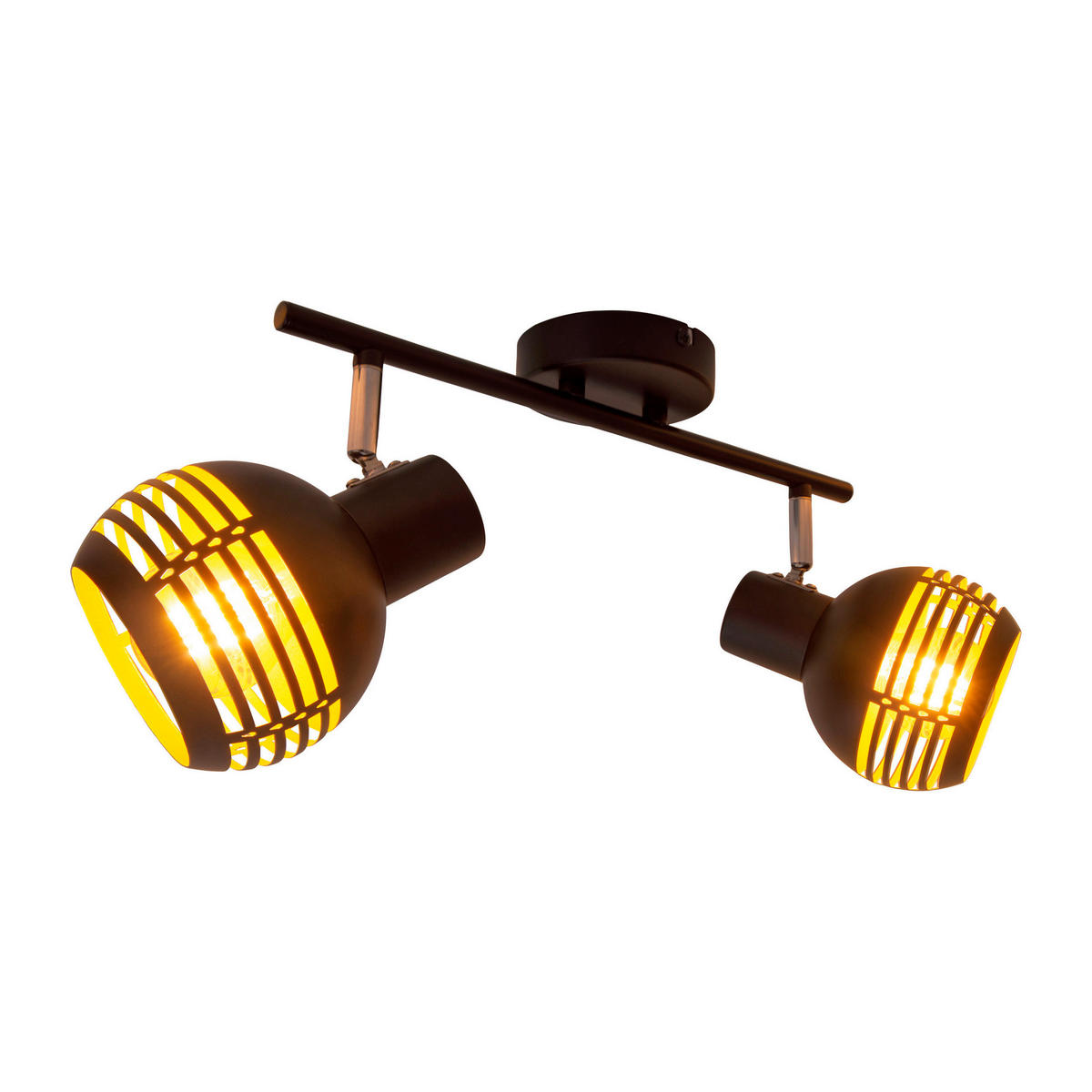 Näve Leuchten 2er Spot Casco NV1387122 schwarz gold Metall B/H/T: ca. 36x12x15 cm E27 2 Brennstellen 2er Spot "Casco" - gold/schwarz (36,00/12,00/15,00cm) - Näve Leuchten