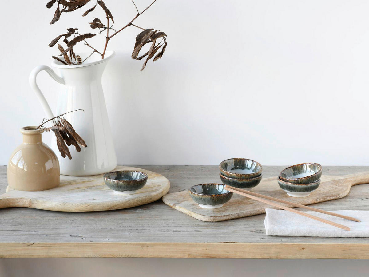 CreaTable Dipschalen-Set Cascade grau Steinzeug Cascade - grau - CreaTable