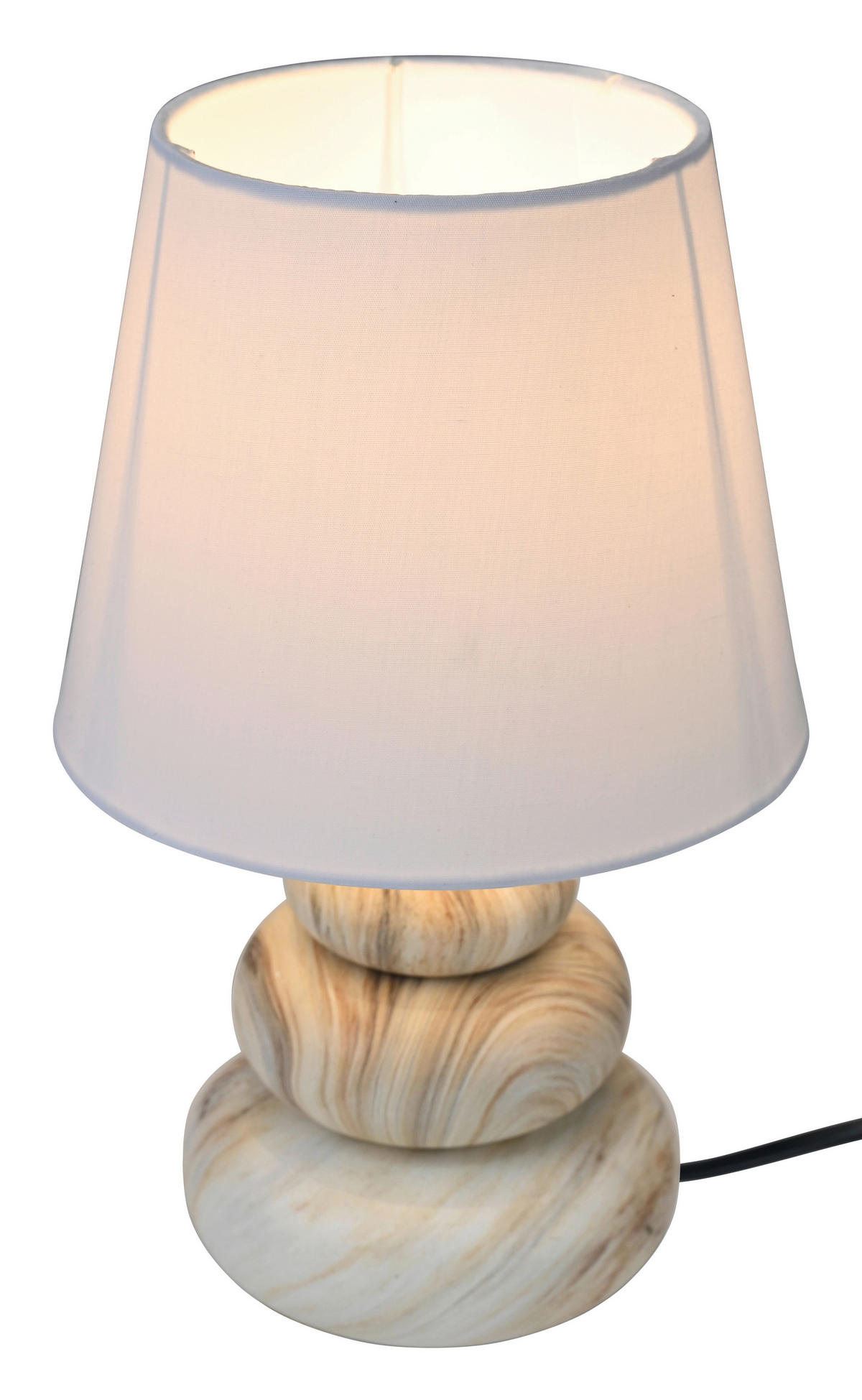 POCOline Keramik_Tischleuchte beige braun weiß Keramik B/H/L: ca. 16,5x17,5x16,5 cm E14 1 Brennstellen Tischleuchte-Keramik_Adriana - beige/braun (16,50/16,50/17,50cm) - POCOline