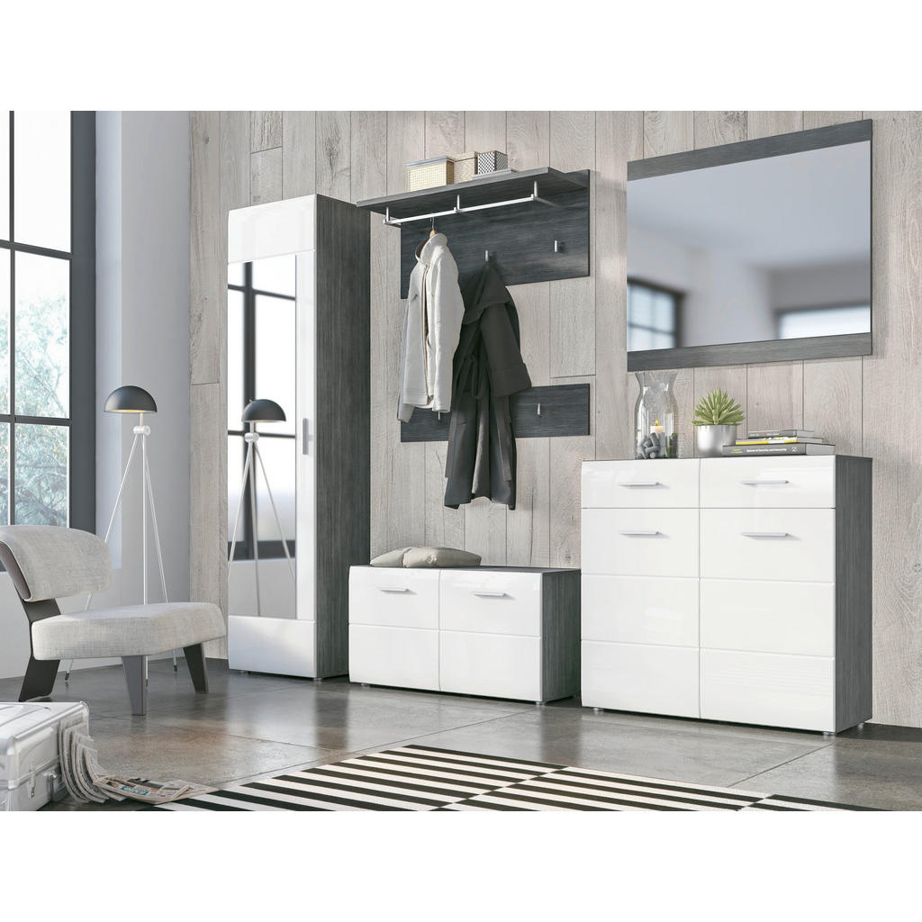 Thumbnail - Garderobenpaneel Salve Rauchsilber Nachbildung B/H/T: ca. 90x40x30 cm