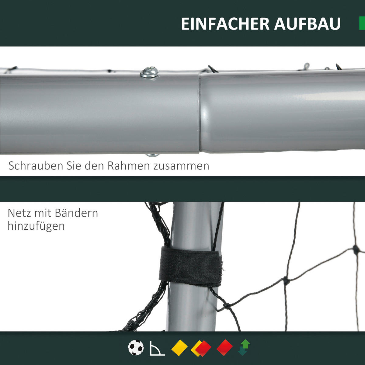 SPORTNOW Fußballtor grau Polyethylen B/H/L: ca. 85x160x240 cm Fußballtor - grau (240,00/85,00/160,00cm) - SPORTNOW