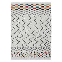 Kayoom Kurzflorteppich Agadir 410 weiß B/H/L: ca. 80x2,3x150 cm Agadir 410 - weiß/schwarz (150,00/80,00/2,30cm) - Kayoom