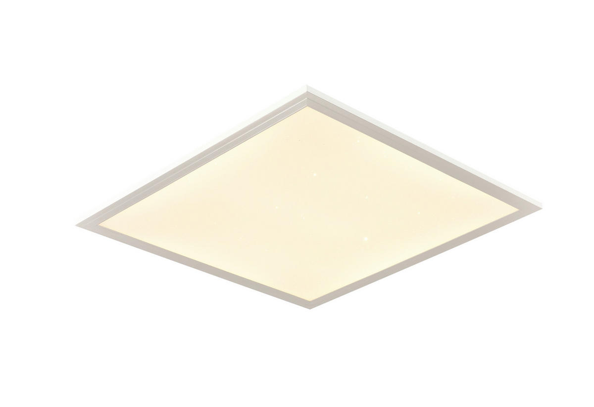 Deckenleuchte weiß Metall Kunststoff B/H/L: ca. 39,5x6,5x39,5 cm LED-Panel_Starry_Plan - weiß (39,50/39,50/6,50cm)