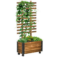 Outsunny Blumenkasten mit Rankhilfe Blumenkasten_mit_Rankhilfe - grau (65,00/31,00/147,00cm) - Outsunny