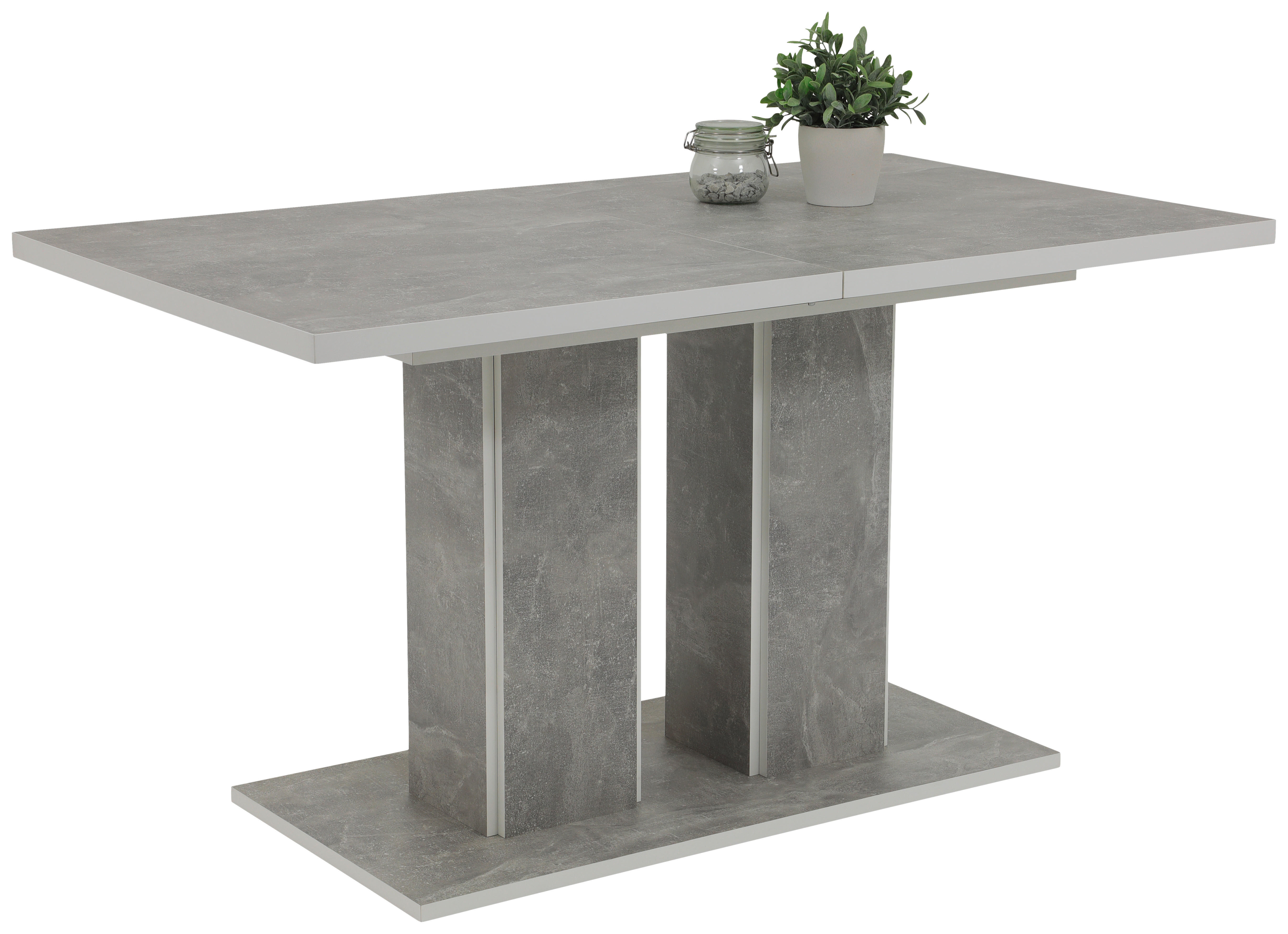 Esstisch Ramona Beton Optik weiß B/H/T: ca. 140x76x80 cm günstig online kaufen