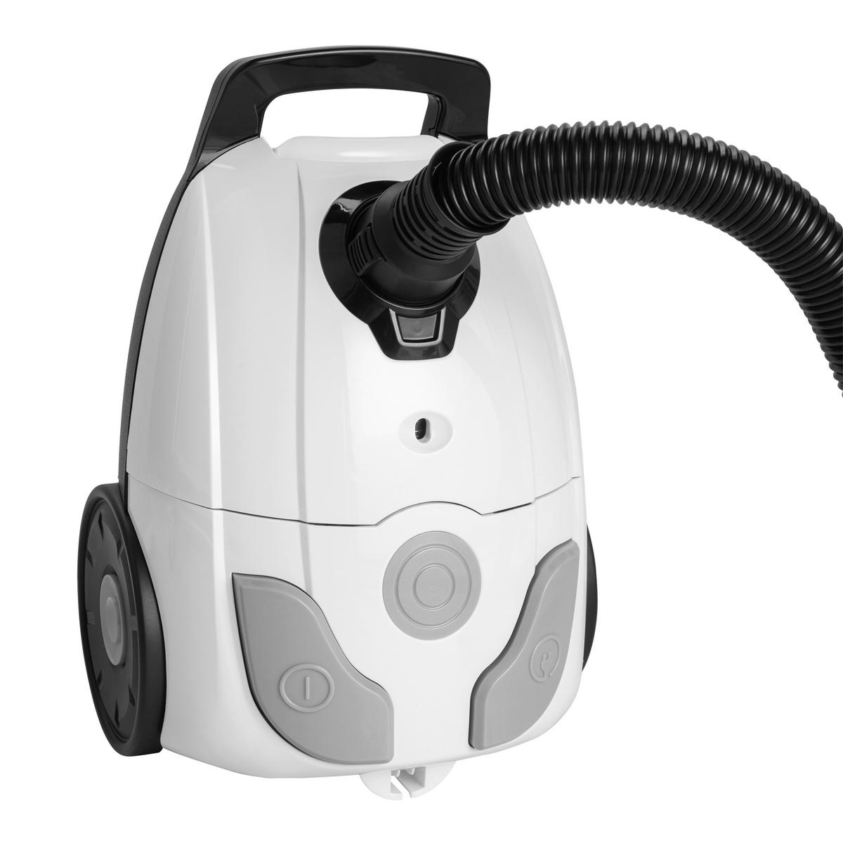 Bodenstaubsauger silber weiß schwarz Kunststoff B/H/L: ca. 27,5x22,4x38,8 cm Bodenstaubsauger_Atlas - weiß/schwarz (38,80/27,50/22,40cm)