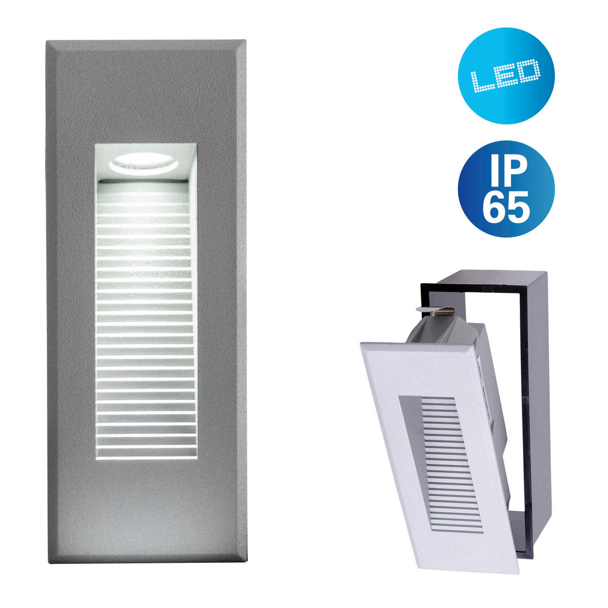 LED-Außenwandleuchte 1149259 silber B/H/L: ca. 6,6x17,1x7,3 cm LED Außenwandleuchte KOLARI mit LED - silber (7,30/6,60/17,10cm) - Näve Leuchten