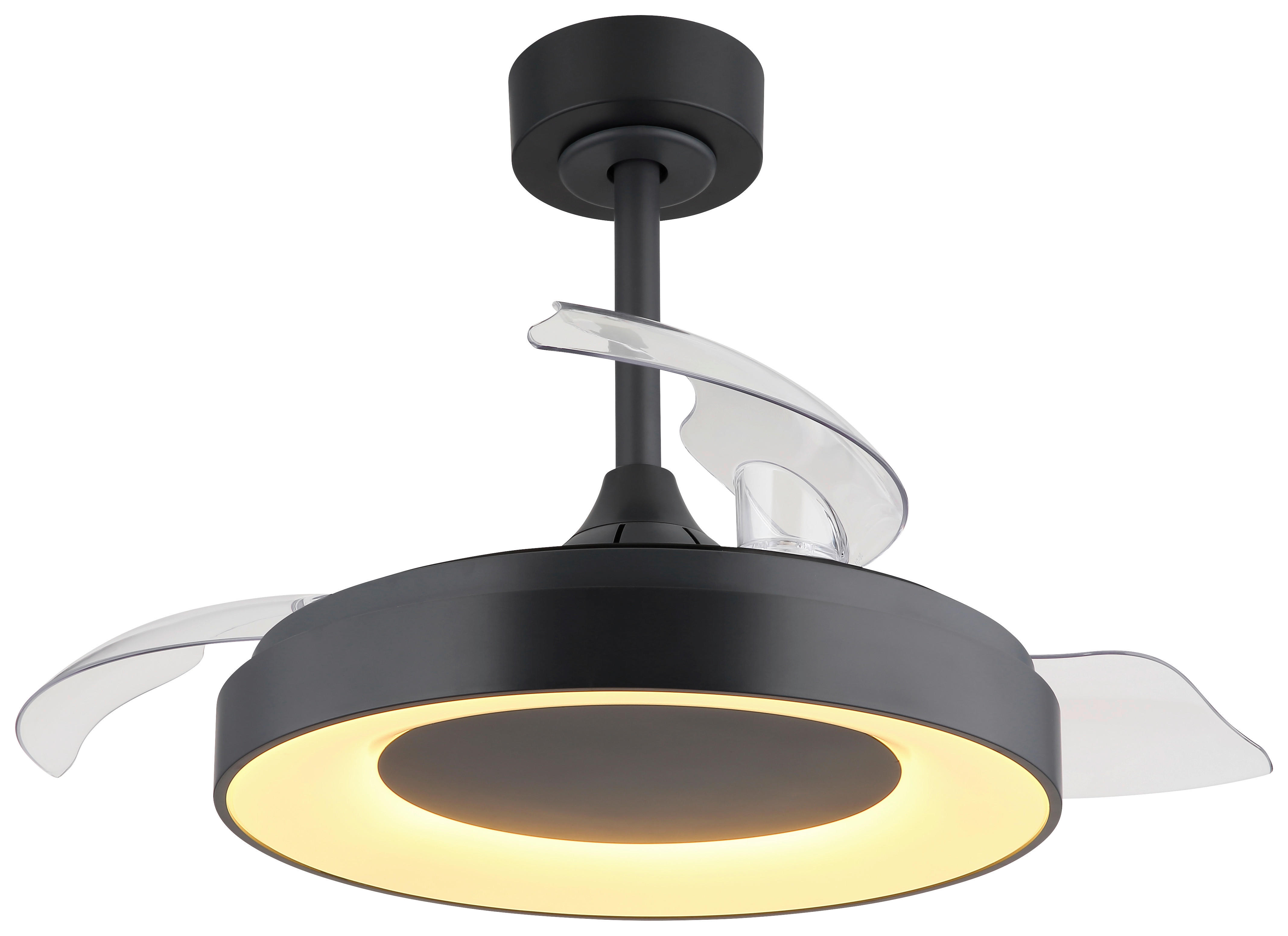 GLOBO Deckenventilator transparent grau Opal H/D: ca. 44,8x91 cm max. 40 W ELINA - Opal/transparent (91,00/44,80cm) - GLOBO