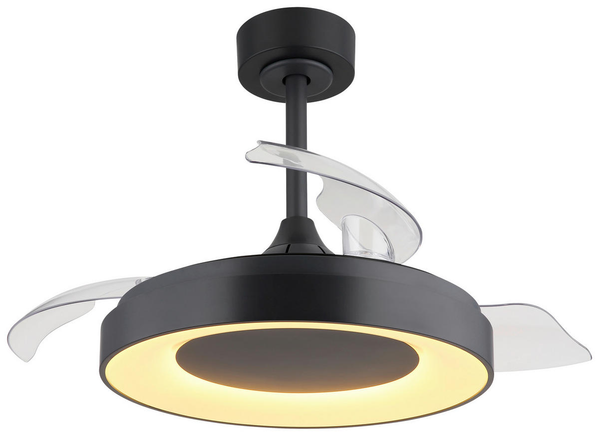 GLOBO Deckenventilator transparent grau Opal H/D: ca. 44,8x91 cm max. 40 W ELINA - Opal/transparent (91,00/44,80cm) - GLOBO