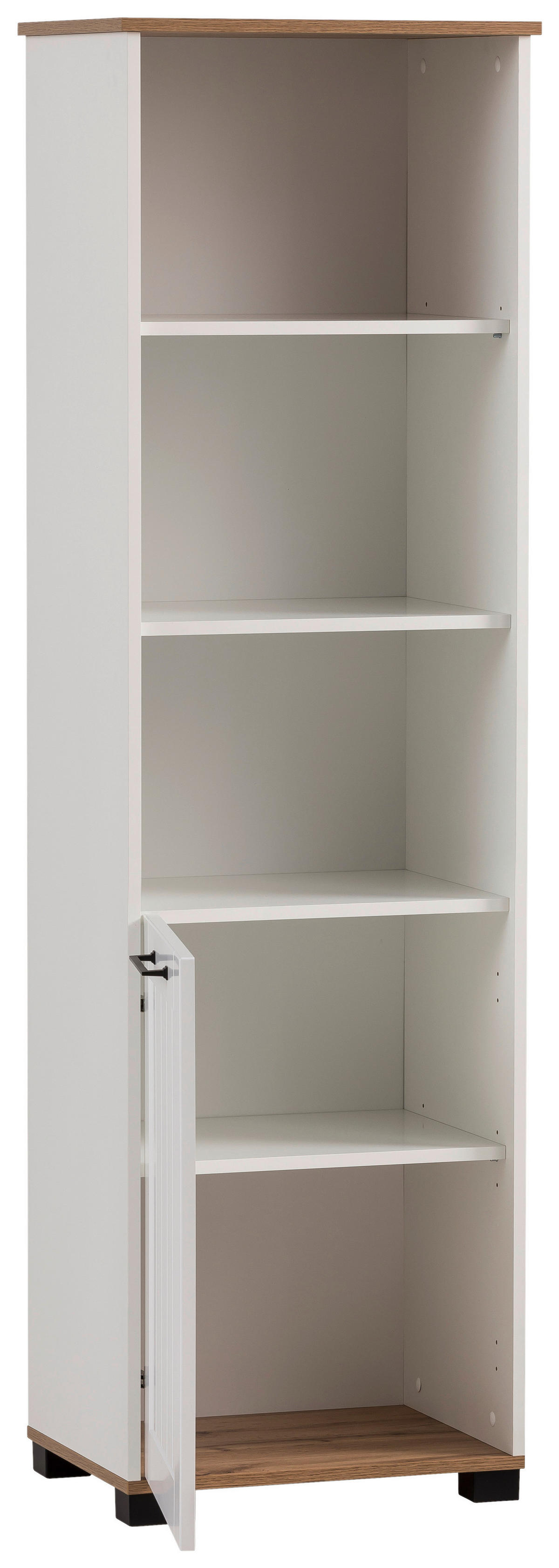 Hochschrank Jelda weiß matt Eiche Landhaus Nachbildung B/H/T: ca. 52,3x177,4x41 cm Jelda - Eiche/weiß (52,30/177,40/41,00cm) - Möbelpartner