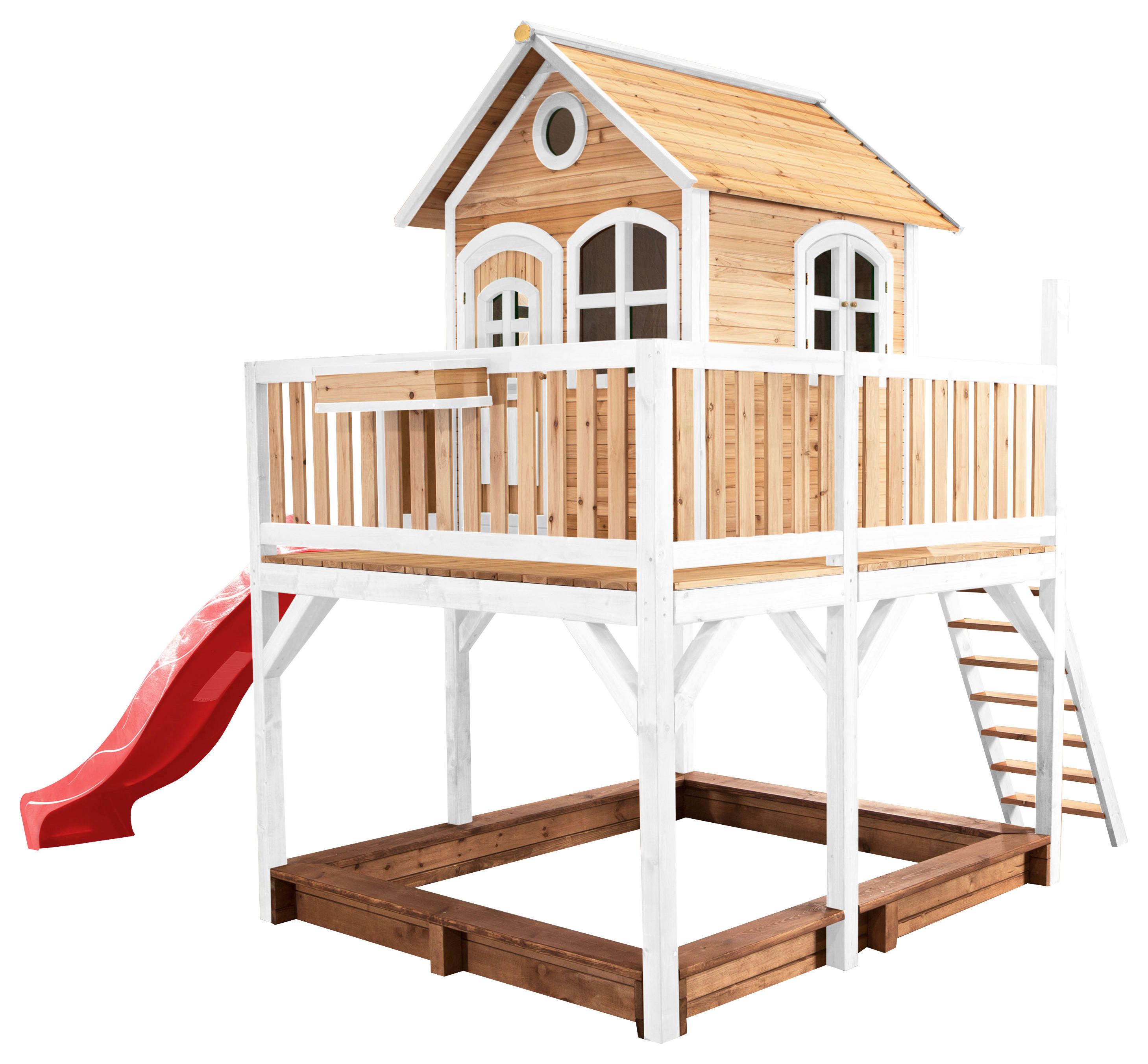 AXI Spielhaus Liam braun B/H/L: ca. 377x291x255 cm Liam - braun/weiß (255,00/377,00/291,00cm) - AXI