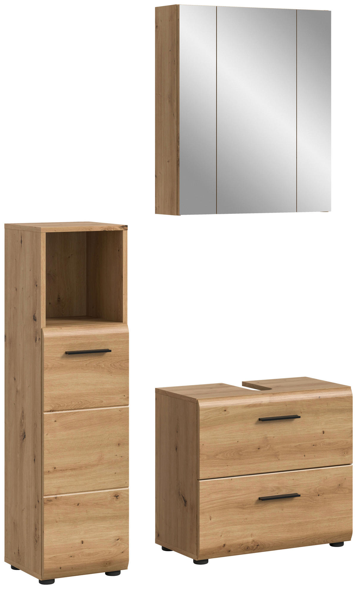 Badezimmer-Set Ice Artisan Oak Nachbildung B/H/T: ca. 105x185x30 cm Ice - (105,00/185,00/30,00cm) - xonox.home