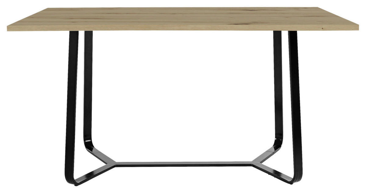 Tisch TALEA Eiche Nachbildung schwarz pulverbeschichtet B/H/T: ca. 140x76x90 cm TALEA - Eiche/schwarz (140,00/76,00/90,00cm) - byLIVING