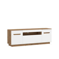 TV-Lowboard Alana Eiche Evoke Coast Nachbildung weiß Hochglanz B/H/T: ca. 177x65x50 cm Alana - Eiche/weiß (177,00/65,00/50,00cm)