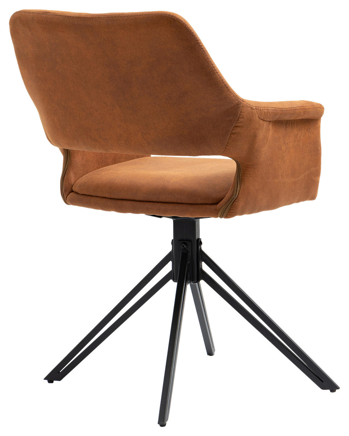 Stuhl ESTELLE  2er-Set braun Vintage schwarz Stoff Metall B/H/T: ca. 57x84x61 cm ESTELLE  2er-Set - braun/schwarz (57,00/84,00/61,00cm) - byLIVING