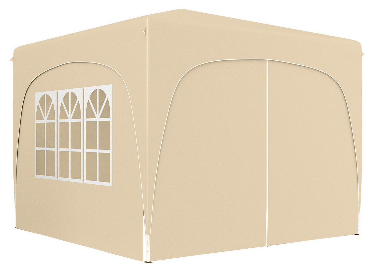 Outsunny Pavillon sand Metall B/H/L: ca. 300x273x300 cm Pavillon - sand (300,00/300,00/273,00cm) - Outsunny