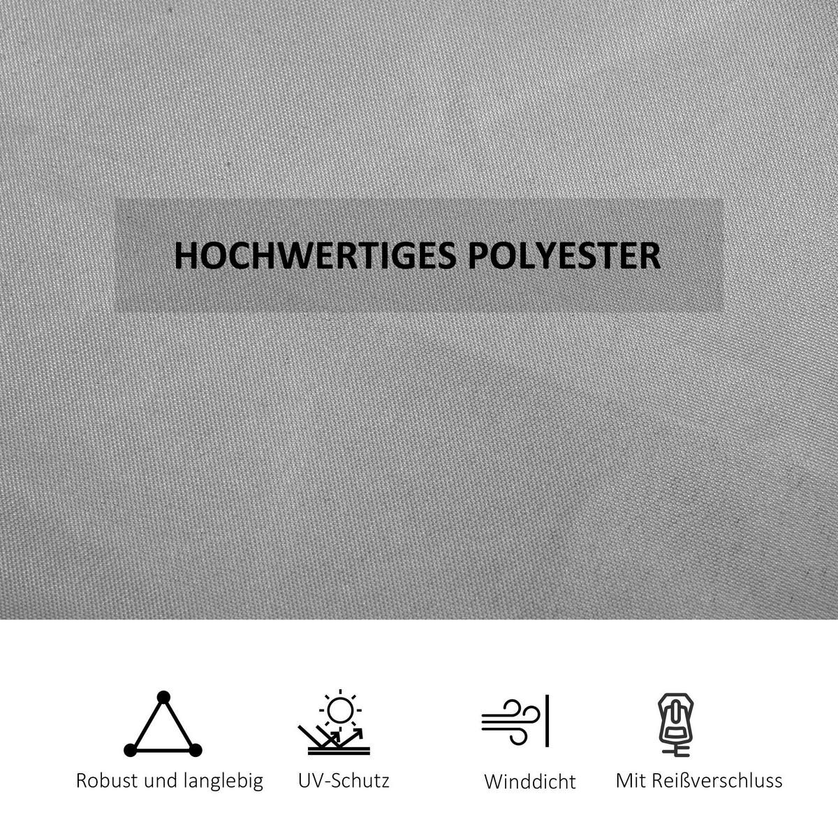 Outsunny Pavillon-Zubehör hellgrau Edelstahl H/L: ca. 302x205 cm Pavillon-Seitenwände - hellgrau (205,00cm) - Outsunny