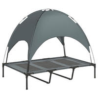 PawHut Hunde-Zubehör grau Edelstahl B/H/L: ca. 92x122x108 cm Hundebett - schwarz/grau (108,00/92,00/122,00cm) - PawHut