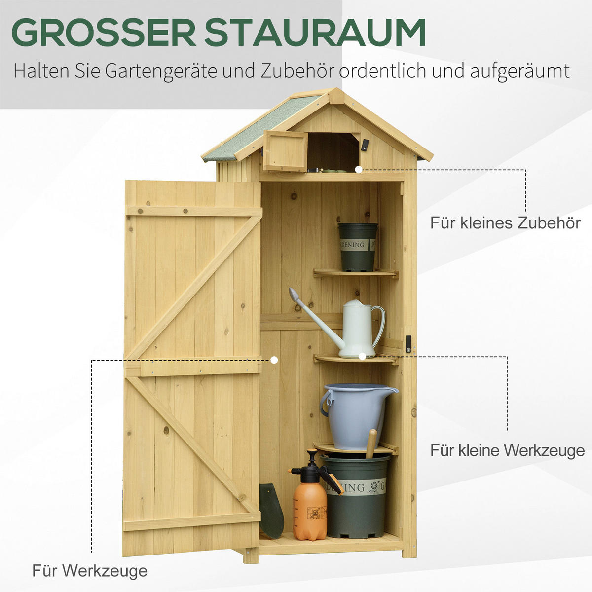Outsunny Gartenhaus natur B/H/L: ca. 542x179x77 cm Gartenhaus - natur (77,00/542,00/179,00cm) - Outsunny