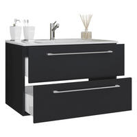Badblock 2tlg-Badinos weiß schwarz B/H/T: ca. 81x51,2x46,4 cm 2tlg-Badinos - weiß/schwarz (81,00/51,20/46,40cm) - VCM Möbel