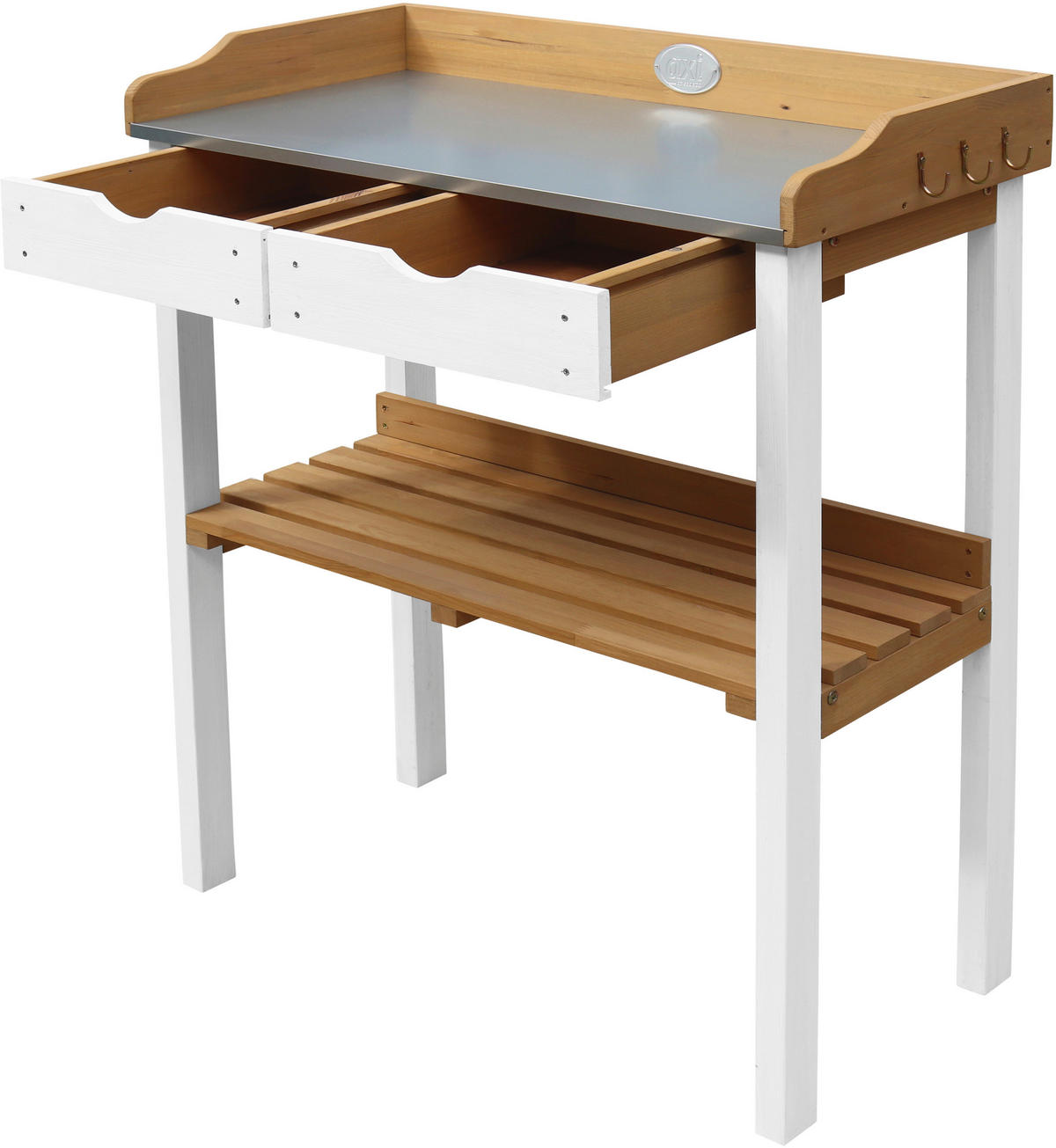AXI Pflanztisch braun B/H/L: ca. 37x92x76 cm Pflanztisch - braun/weiß (76,00/37,00/92,00cm) - AXI