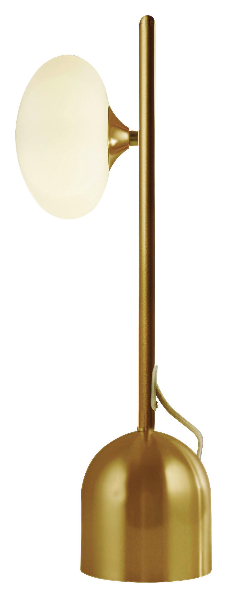 Searchlight Tischlampe gold weiß Stahl Glas B/H/L: ca. 12x50x18,5 cm G9 1 Brennstellen Pebble - gold/weiß (18,50/12,00/50,00cm) - Searchlight