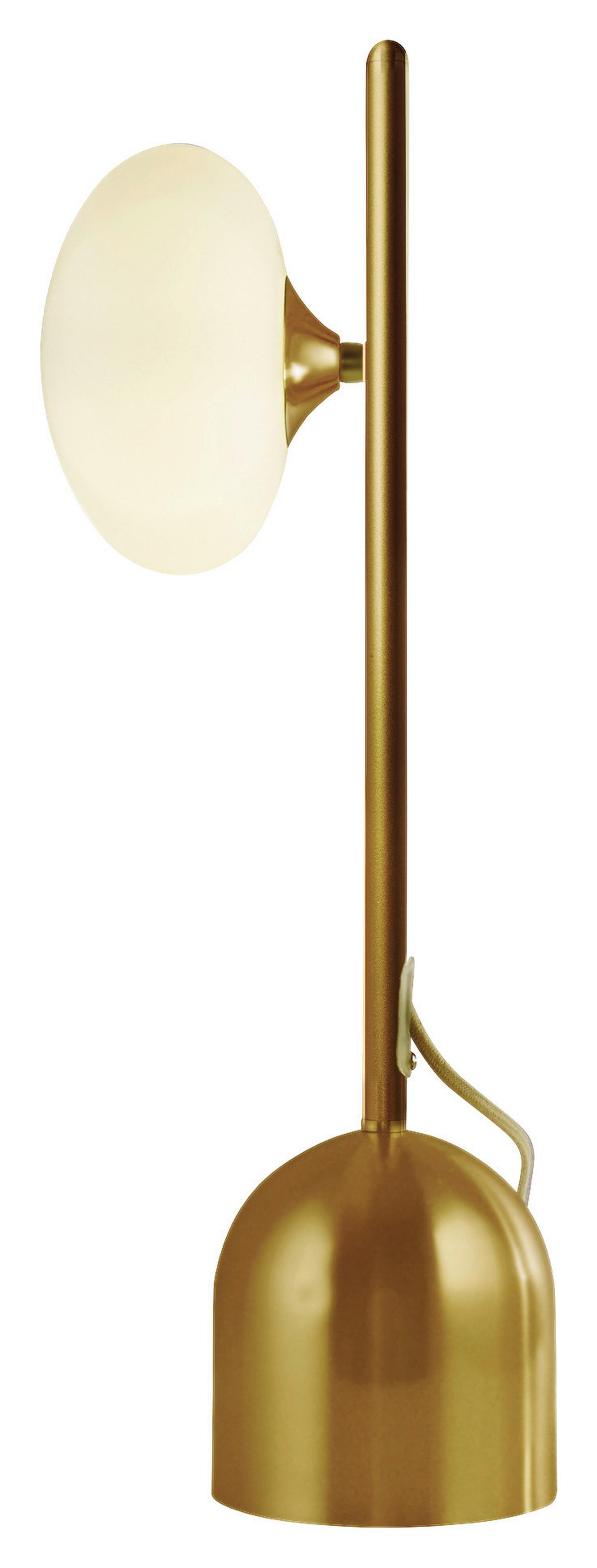 Searchlight Tischlampe gold weiß Stahl Glas B/H/L: ca. 12x50x18,5 cm G9 1 Brennstellen Pebble - gold/weiß (18,50/12,00/50,00cm) - Searchlight