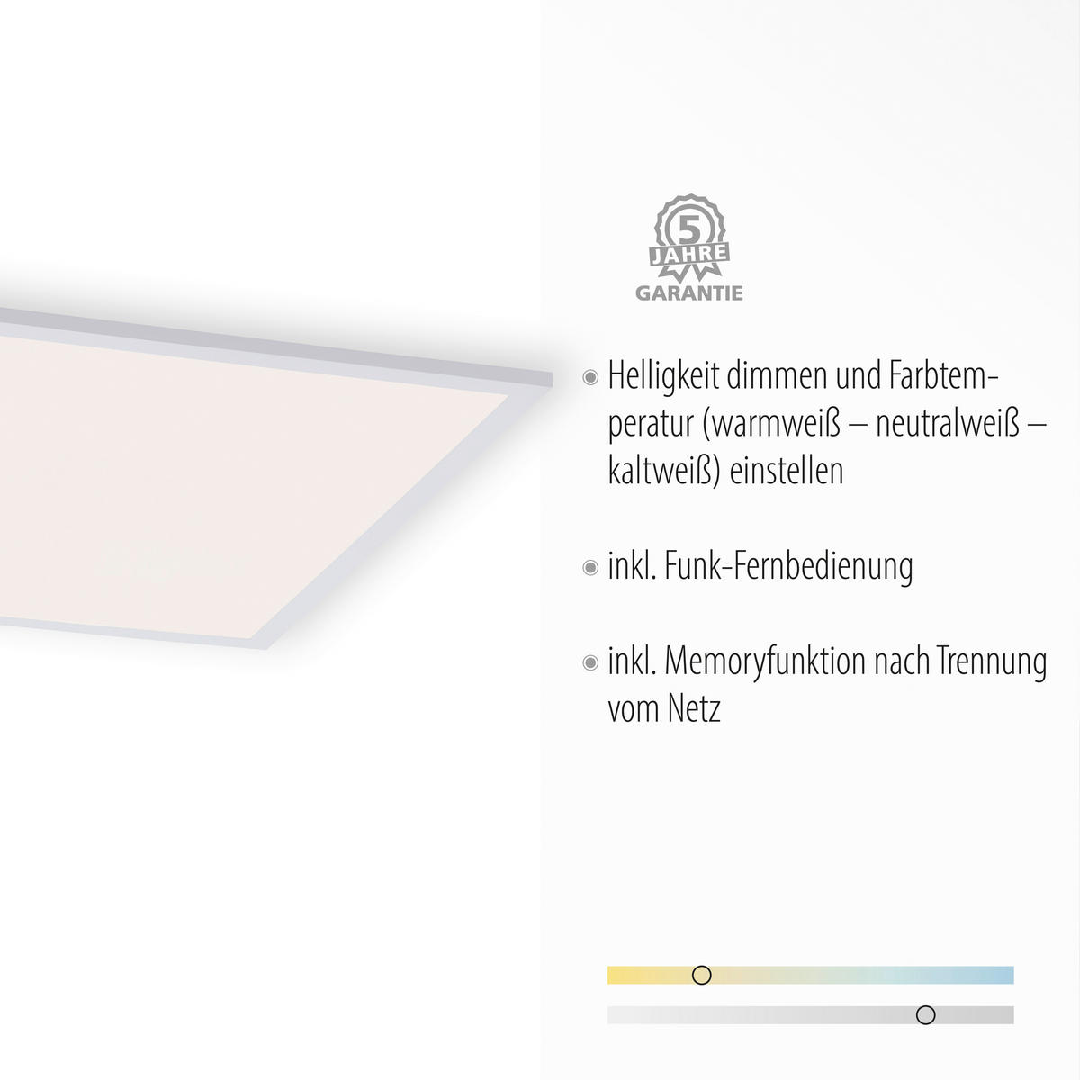 Just Light LED-Deckenpanel FLAT 14532-16 weiß Kunststoff Metall B/H/T: ca. 62x5,6x62 cm 1 Brennstellen FLAT - weiß (62,00/5,60/62,00cm) - Just Light