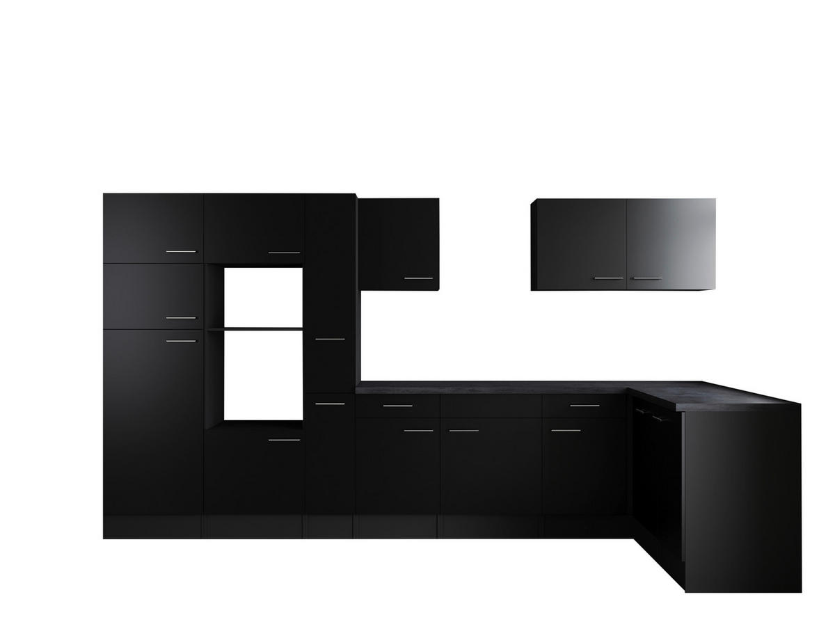 Winkelküche Oliver B/H/T: ca. 370x205x172 cm Oliver - granit/schwarz (370,00/205,00/172,00cm) - Respekta