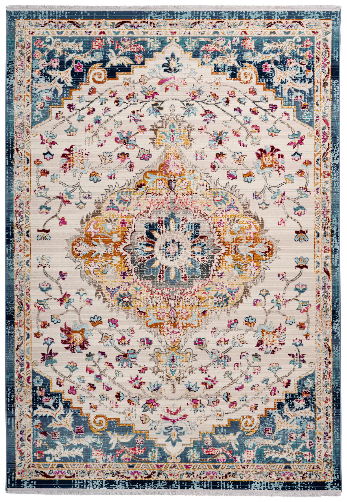 me gusta Kurzflorteppich Anouk 1025 blau B/H/L: ca. 80x0,35x150 cm Anouk 1025 - blau/weiß (150,00/80,00/0,35cm) - me gusta