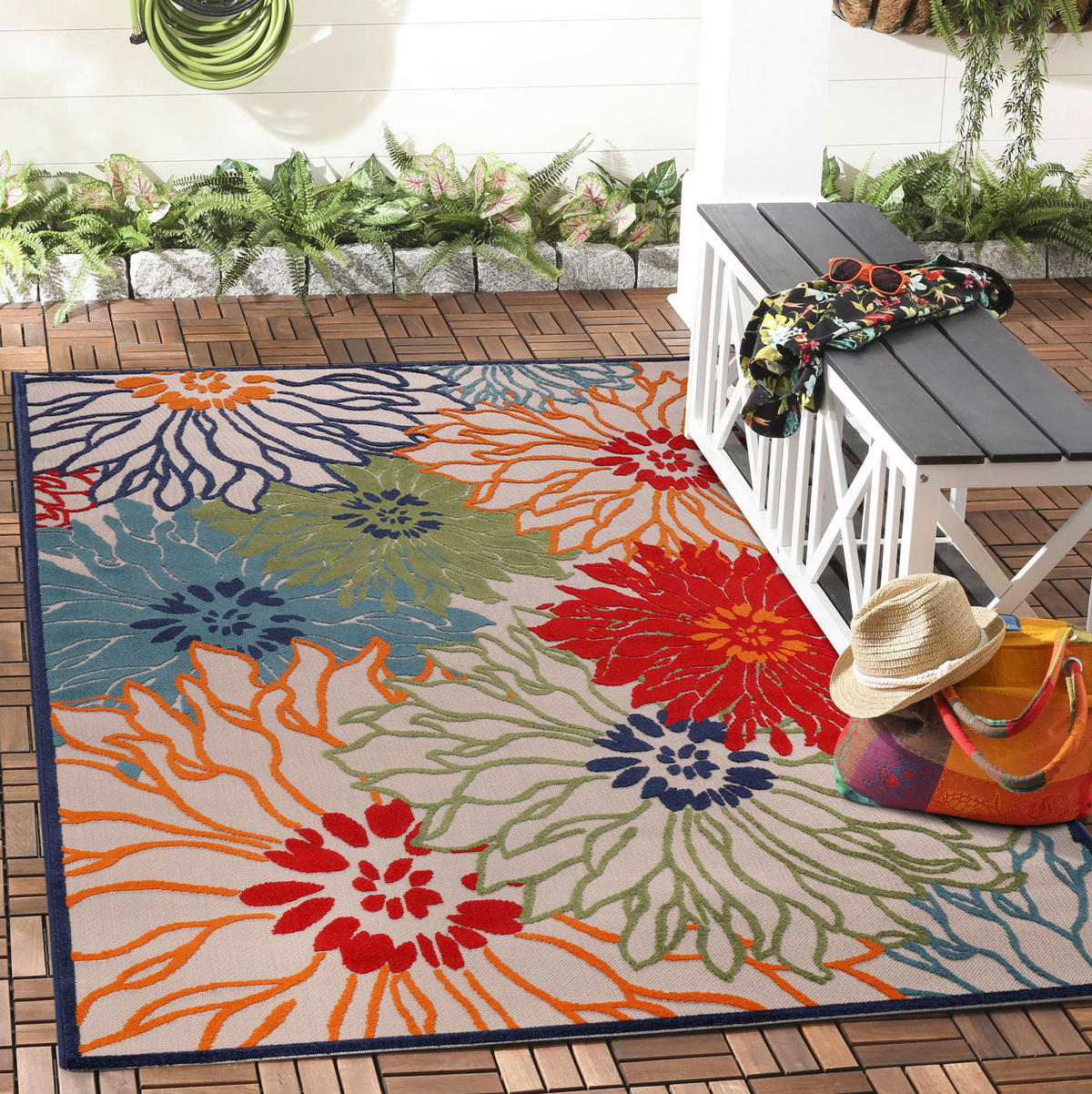 Sanat Outdoorteppich FLORAL bunt B/L: ca. 80x200 cm FLORAL - bunt (80,00/200,00cm) - Sanat