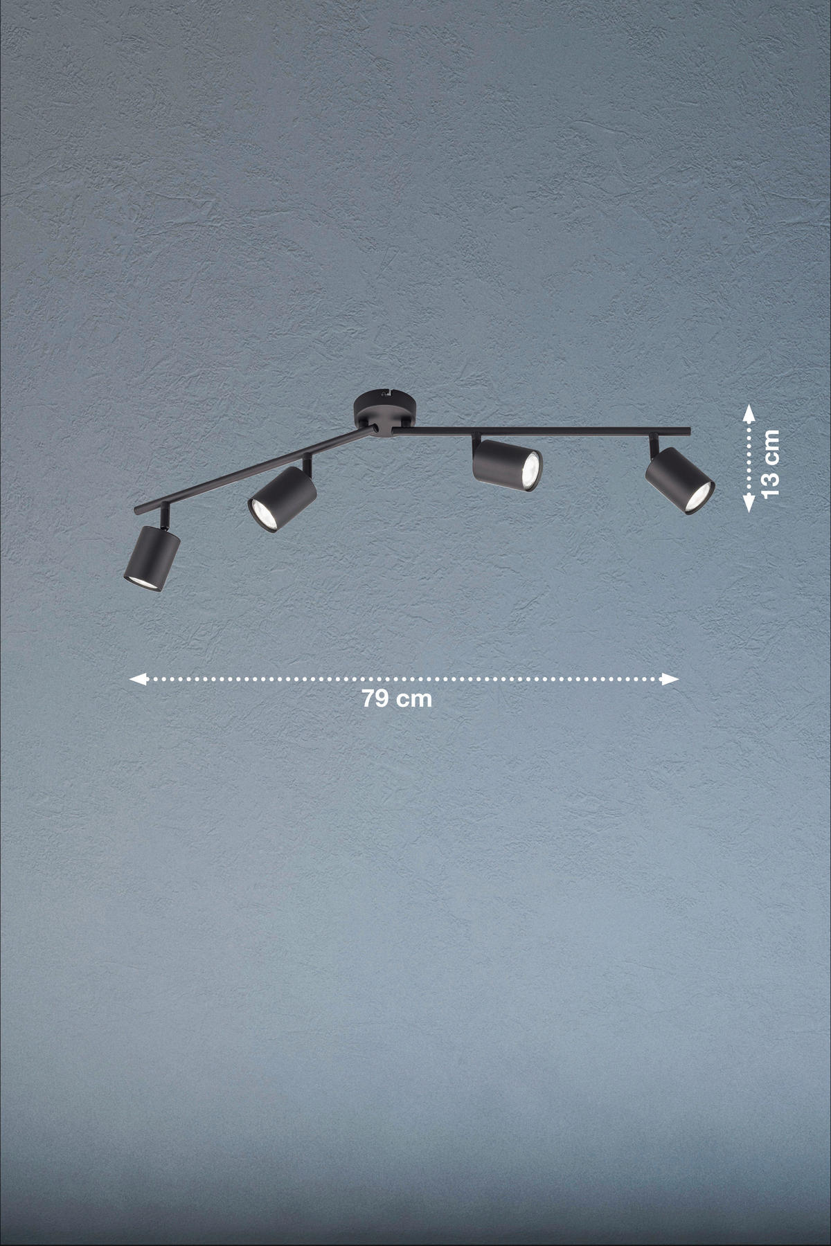 Fischer & Honsel LED-Deckenleuchte 21137 schwarz Metall B/H/T: ca. 79x15x8 cm 4 Brennstellen Vano - schwarz (79,00/15,00/8,00cm) - Fischer & Honsel
