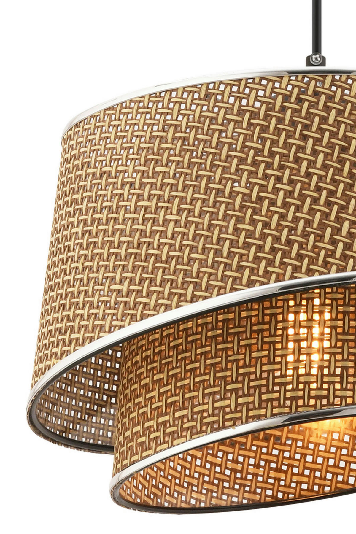 Opviq Pendelleuchte beige silber Stoff Metall B/H/L: ca. 32x65x32 cm E27 1 Brennstellen Barette Hazeran - beige/silber (32,00/32,00/65,00cm) - Opviq