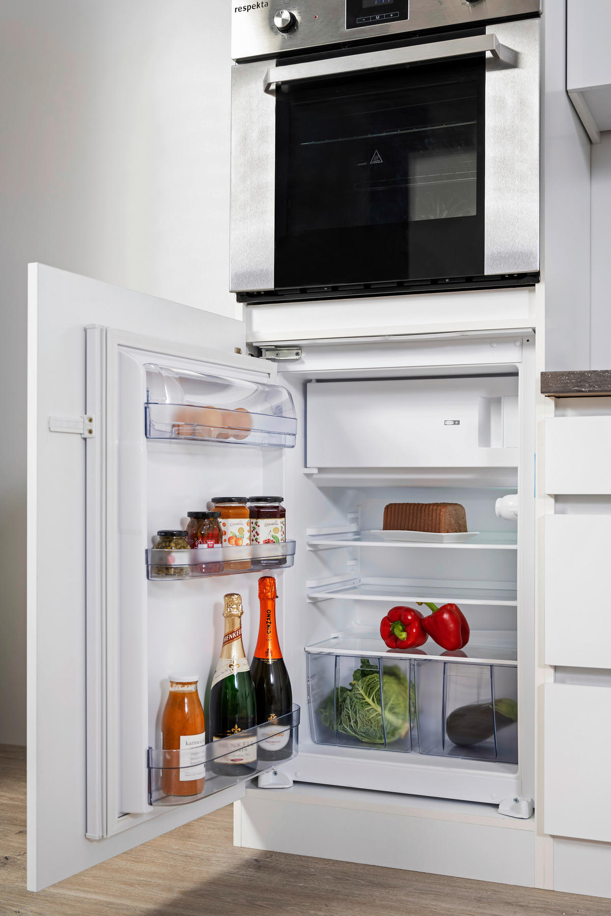 Respekta Küchenblock Premium weiß hochglänzend B/H/T: ca. 320x220,5x60 cm Premium - weiß/granit (320,00/220,50/60,00cm) - Respekta