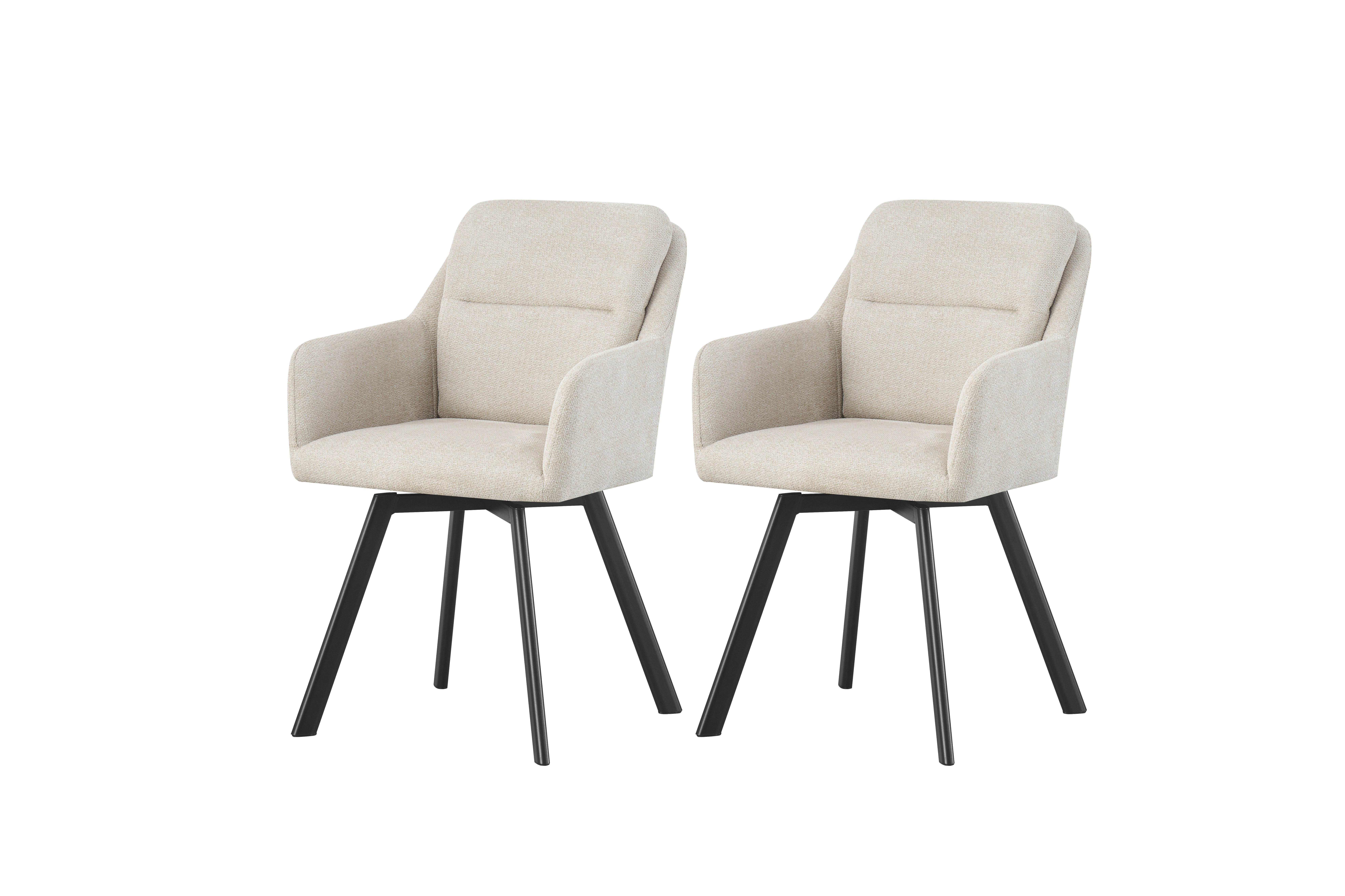 Stuhl SOPHIE, 2er Set creme schwarz B/H/T: ca. 53x87x62 cm SOPHIE, 2er Set - creme/schwarz (53,00/87,00/62,00cm) - xonox.home