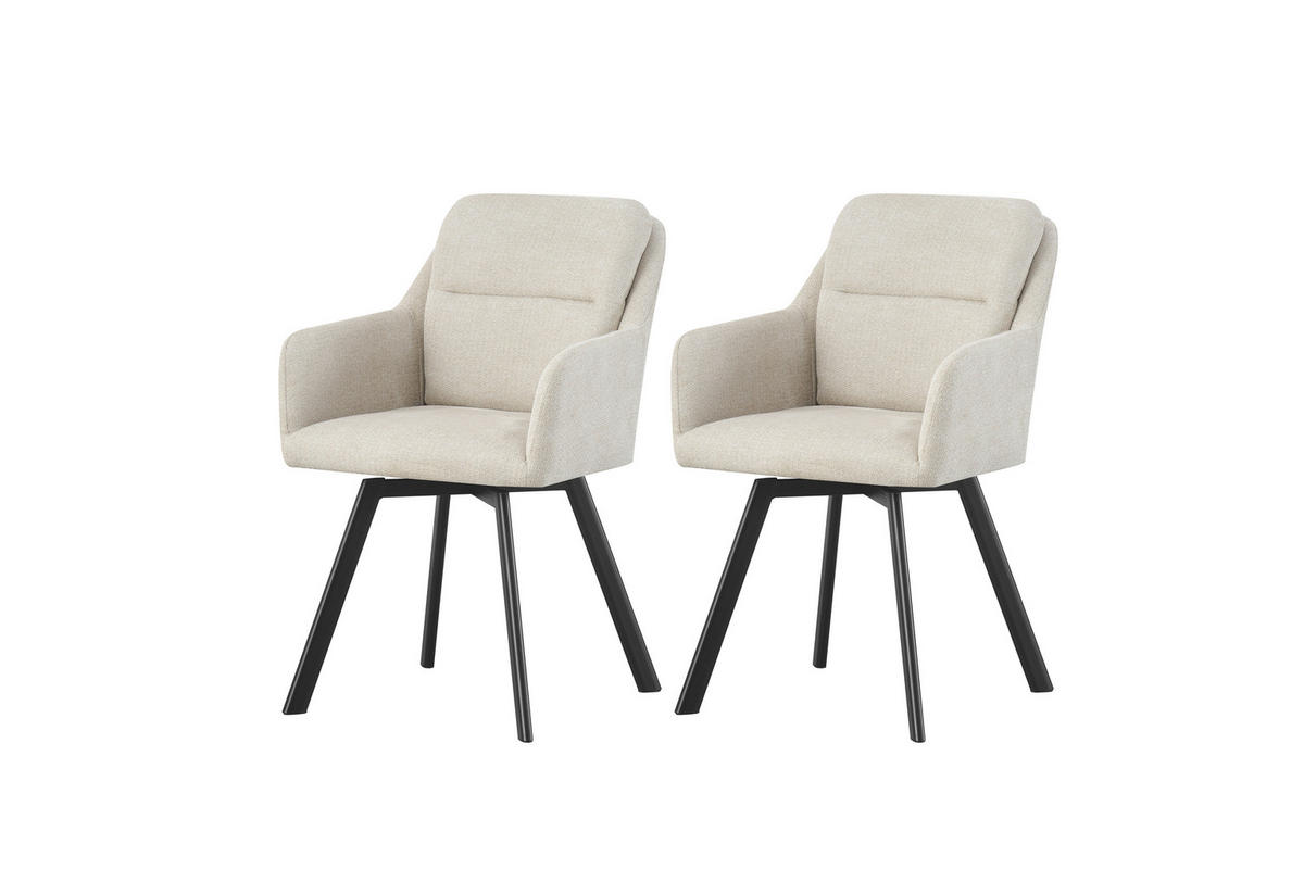 Stuhl SOPHIE, 2er Set creme schwarz B/H/T: ca. 53x87x62 cm SOPHIE, 2er Set - creme/schwarz (53,00/87,00/62,00cm) - xonox.home