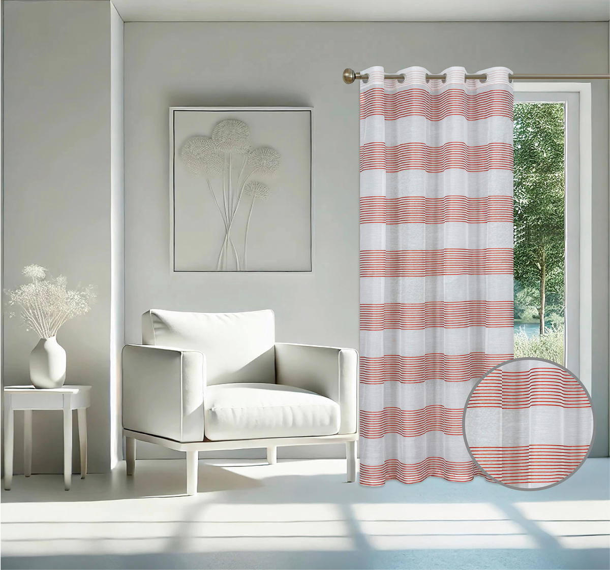 Ösenvorhang Mina rost B/L: ca. 135x245 cm Mina - rot/rost (135,00/245,00cm) - home Topline