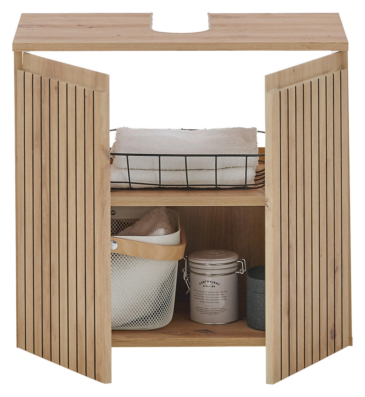 Waschbeckenunterschrank Austin Artisan Oak Nachbildung B/H/T: ca. 60x57x36 cm Austin - (60,00/57,00/36,00cm)