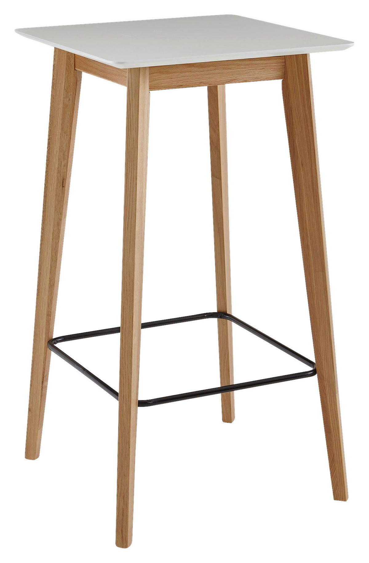 Bartisch weiß natur MDF B/H/T: ca. 60x110x60 cm Bartisch - weiß/natur (60,00/110,00/60,00cm) - Wohnling