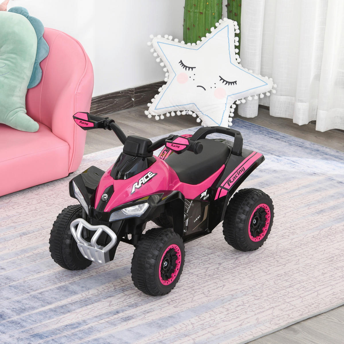 HOMCOM Kinder-Rutschfahrzeug B/H/L: ca. 38x44x67,5 cm Rutschfahrzeug - rosa (67,50/38,00/44,00cm) - HOMCOM