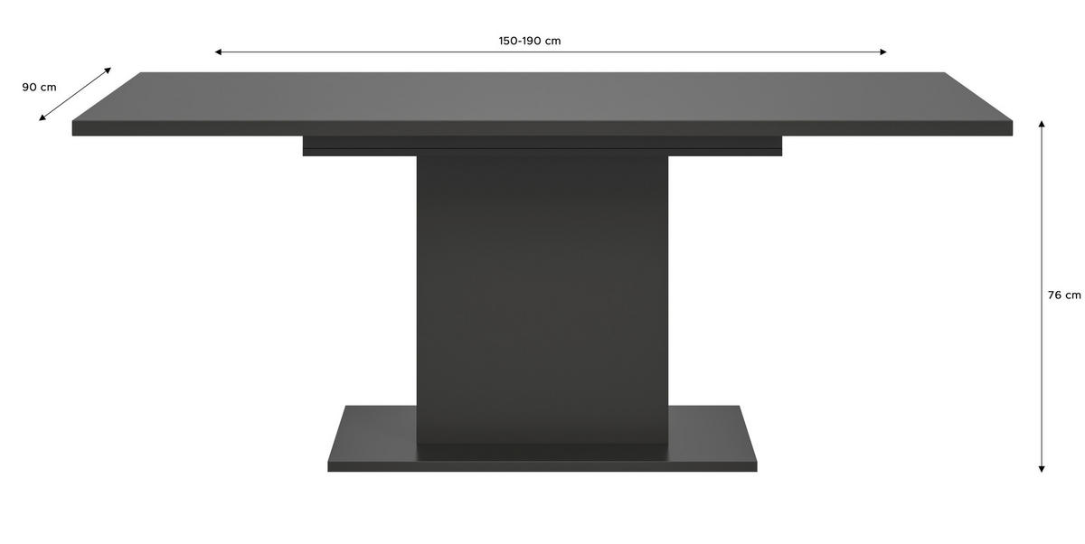 Esstisch MOTION grau B/H/T: ca. 150x76x90 cm MOTION - grau (150,00/76,00/90,00cm) - xonox.home