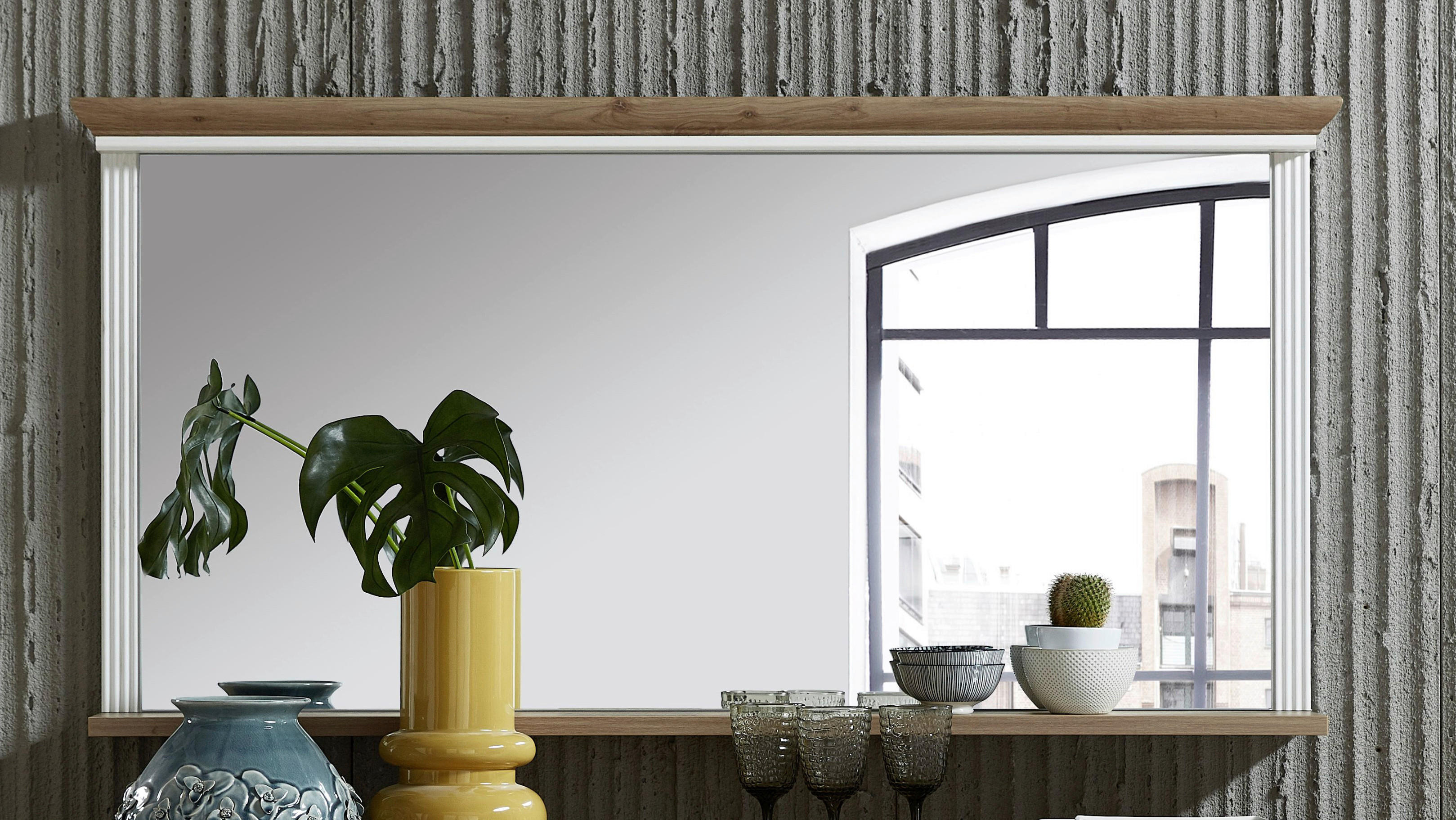 Wandspiegel Jasmin Eiche Artisan Nachbildung B/H/T: ca. 142x74x16 cm Jasmin - Eiche (142,00/74,00/16,00cm)