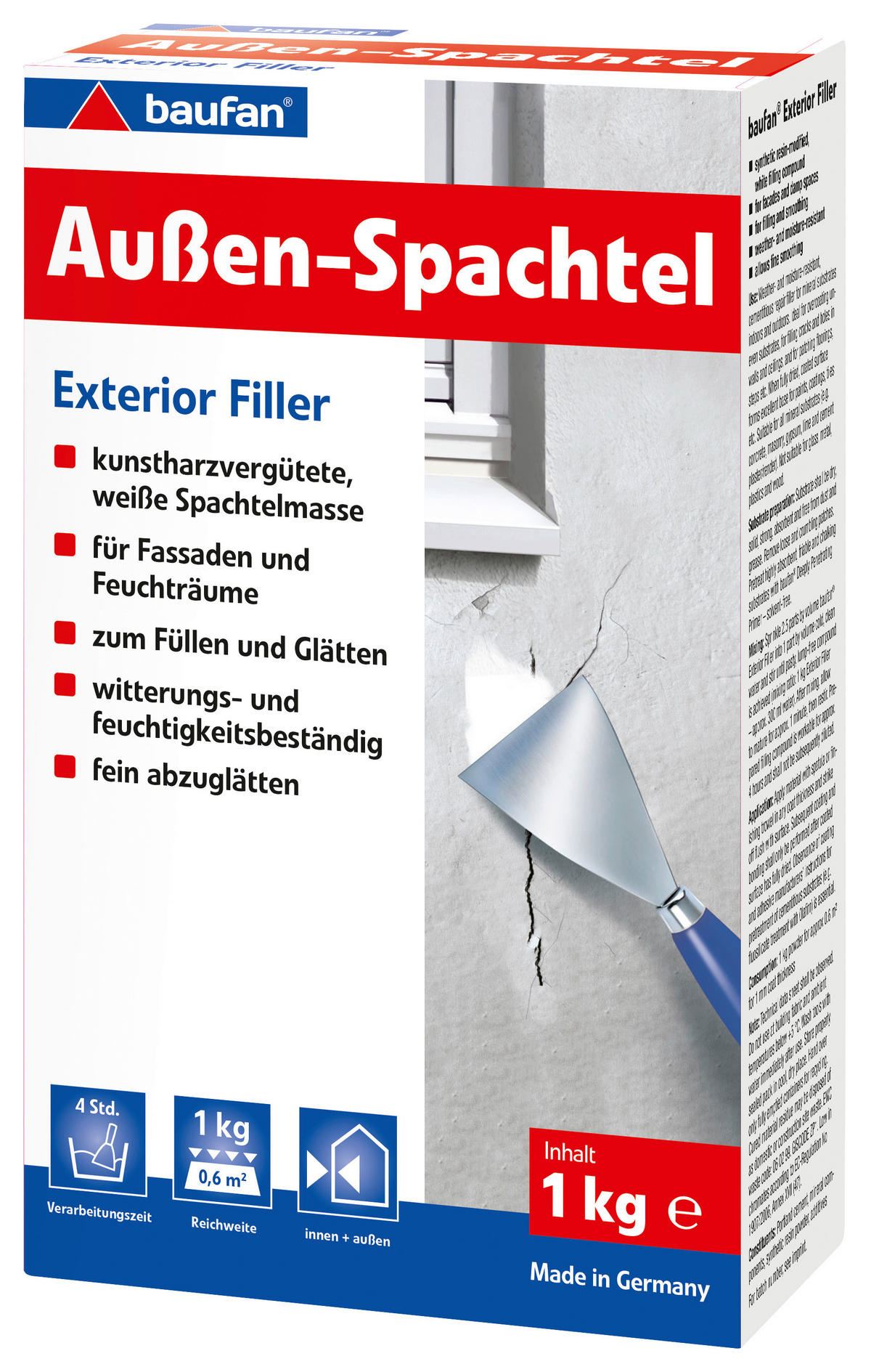 Füllspachtel ca. 1 kg Füllspachtel_Außen 1kg - weiß - Baufan