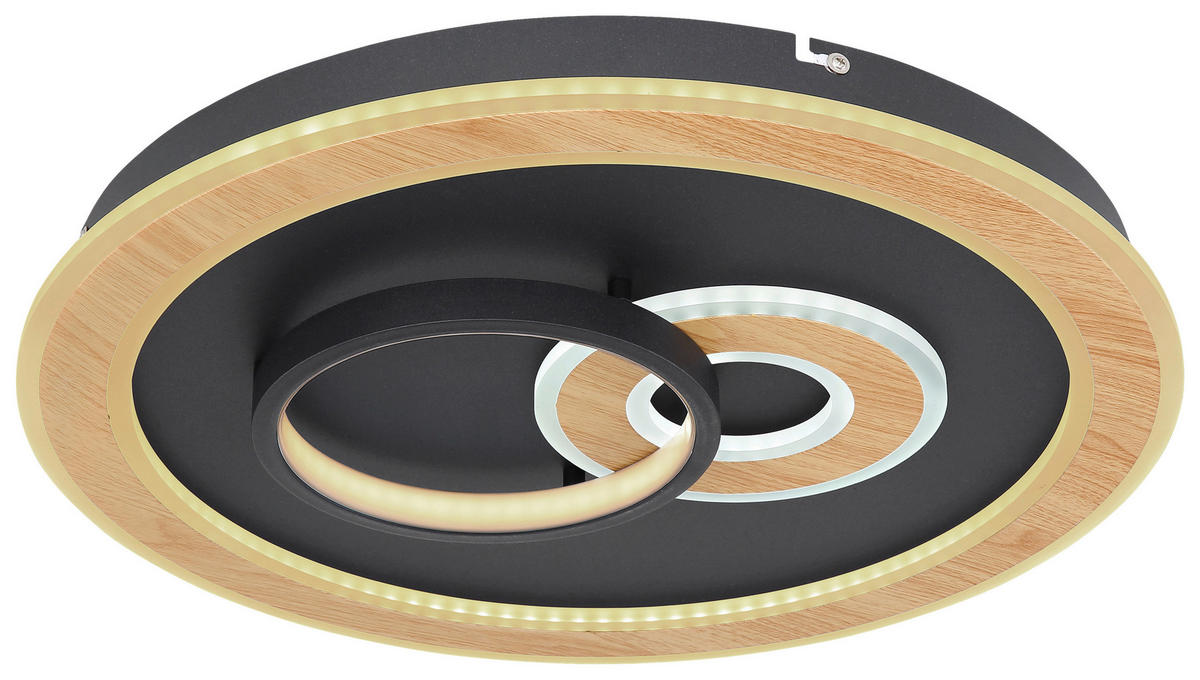 GLOBO LED-Deckenleuchte 48551-50SH dunkelbraun mattschwarz Kunststoff Metall H/D: ca. 7x50 cm CHESSY - dunkelbraun/mattschwarz (50,00/7,00cm) - GLOBO