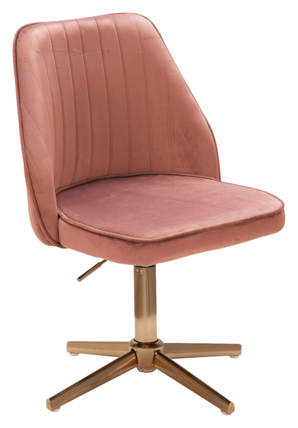 Drehstuhl rosa gold Stoff Eisen Drehstuhl - gold/rosa (60,00/80,00/60,00cm) - Wohnling